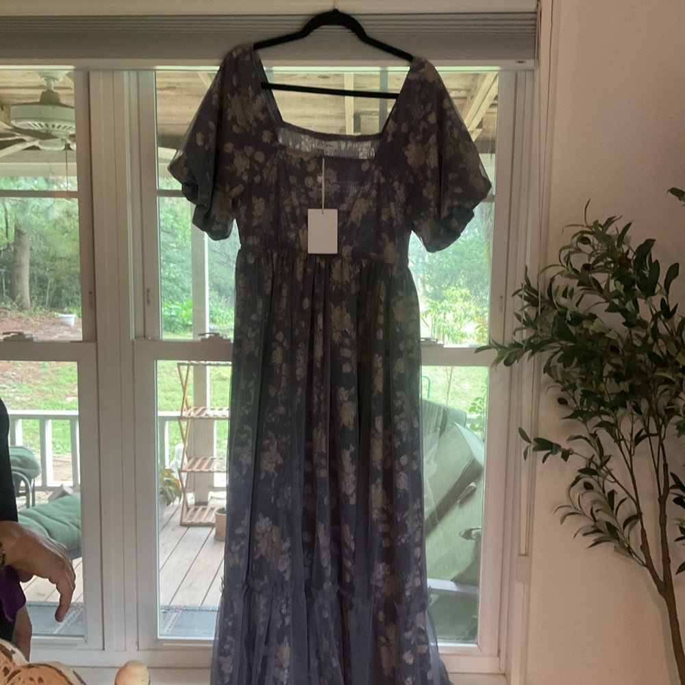 Polagram Blue Floral Dress